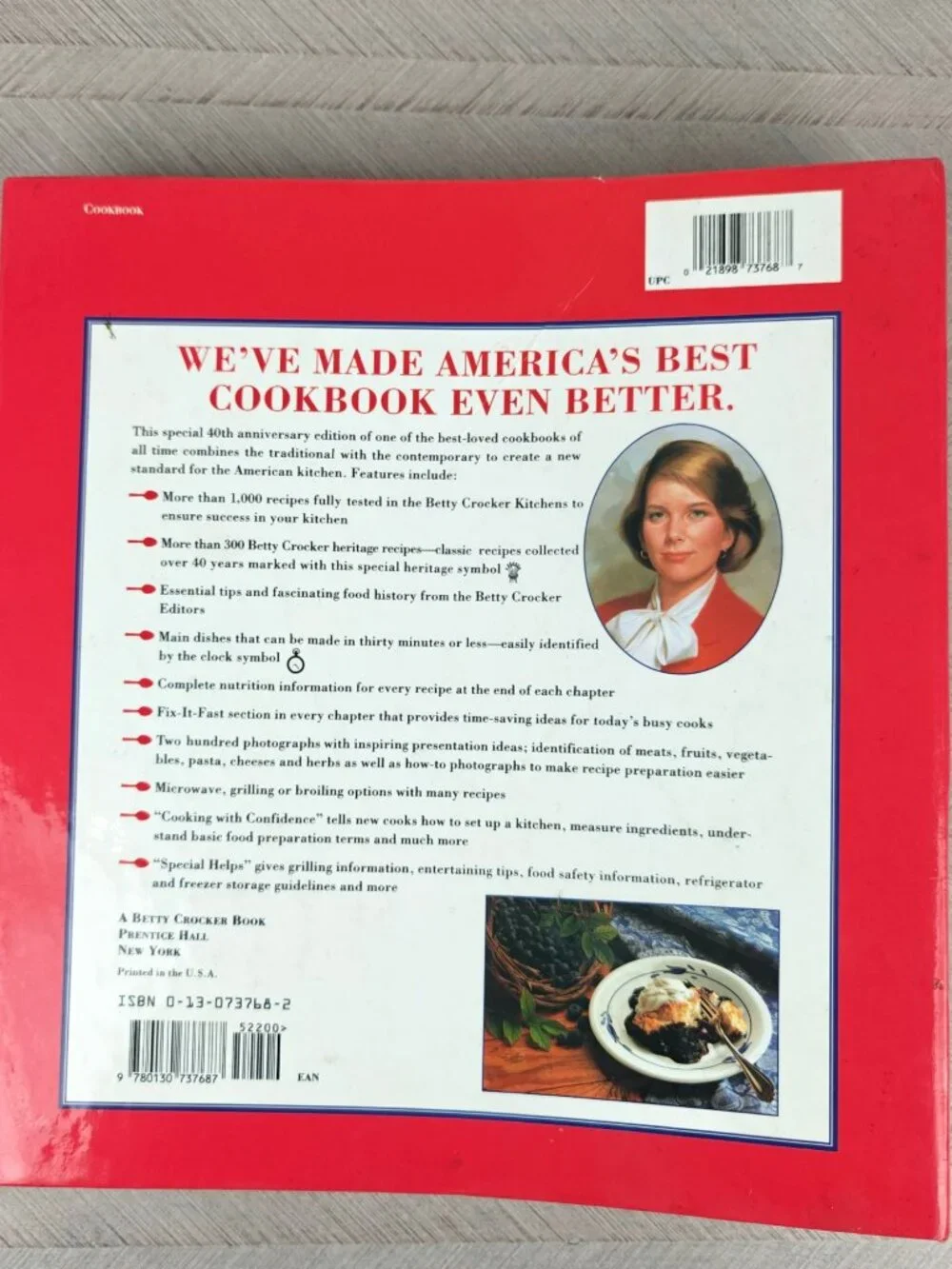Betty Crocker's 40th Anniversary Cookbook 1991 Seventh Edition Hardcover Binder